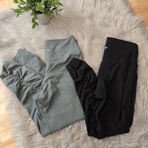 Old Navy Womens Ruched Seam Detail Leggings Set Of 2